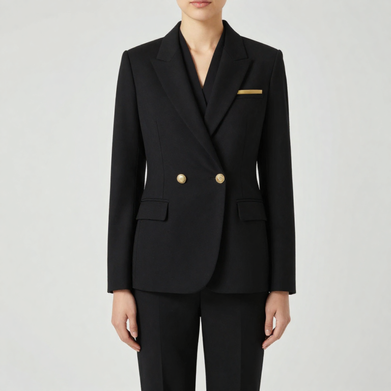 freepik corporate uniform photos black blazer gold accents tailored fit luxury minimalism studio square crop 0009